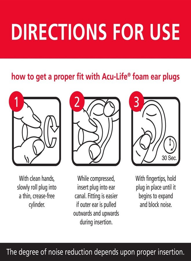 Acu-Life Foam Ear Plugs, 200 Pair for Sleeping, Snoring, Loud Noise, Traveling, Concerts, Construction, & Studying, NRR 32, Purple - Image 5